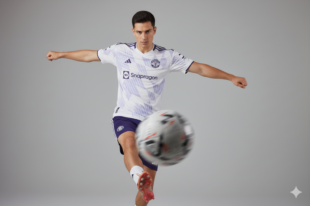 Manchester United 25/26 Away Jersey with Shorts – Purple & White Edition