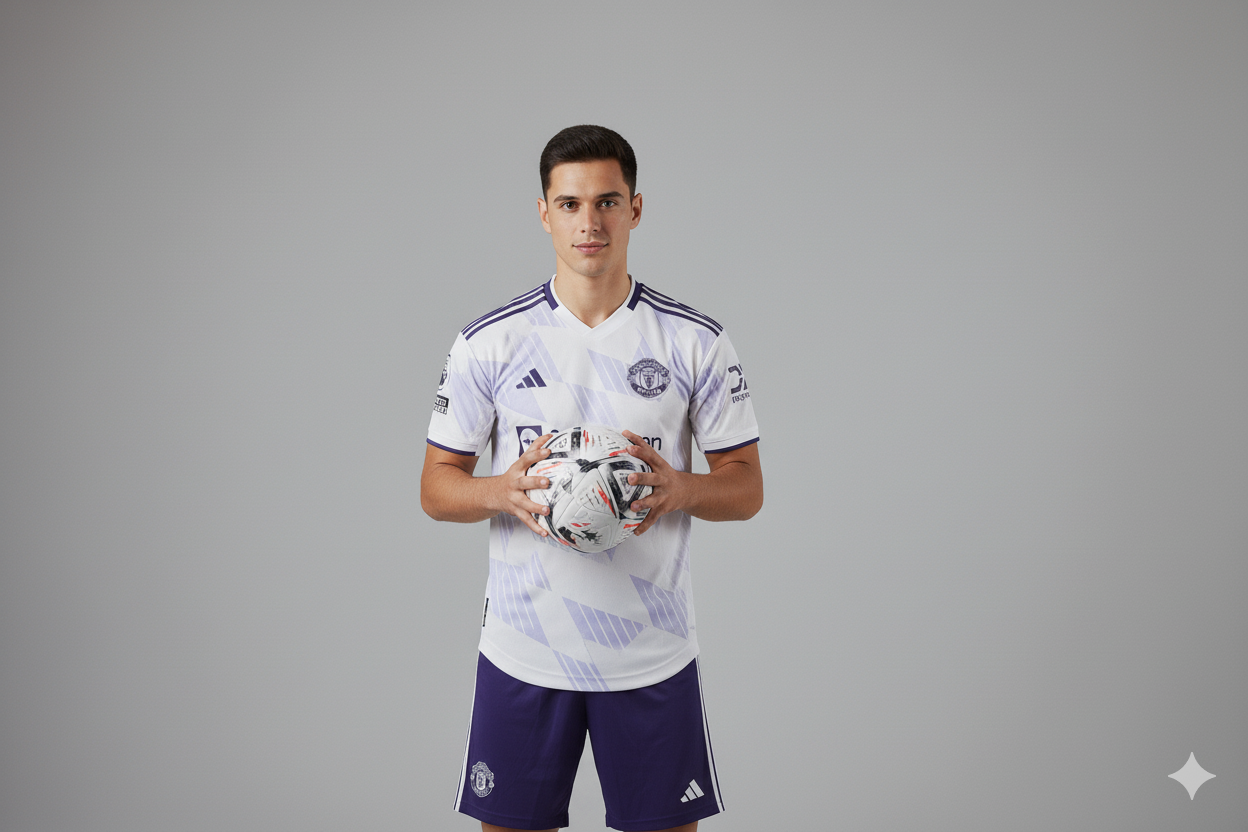 Manchester United 25/26 Away Jersey with Shorts – Purple & White Edition