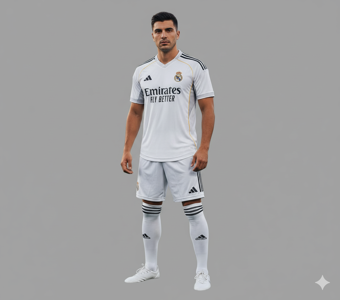 Real Madrid Home Jersey 2025-26 Premium Set